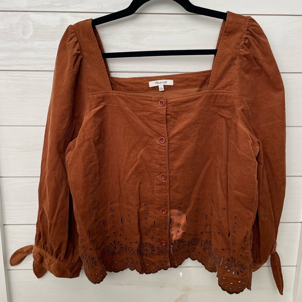 Brown Madewell Corduroy Top Size Large